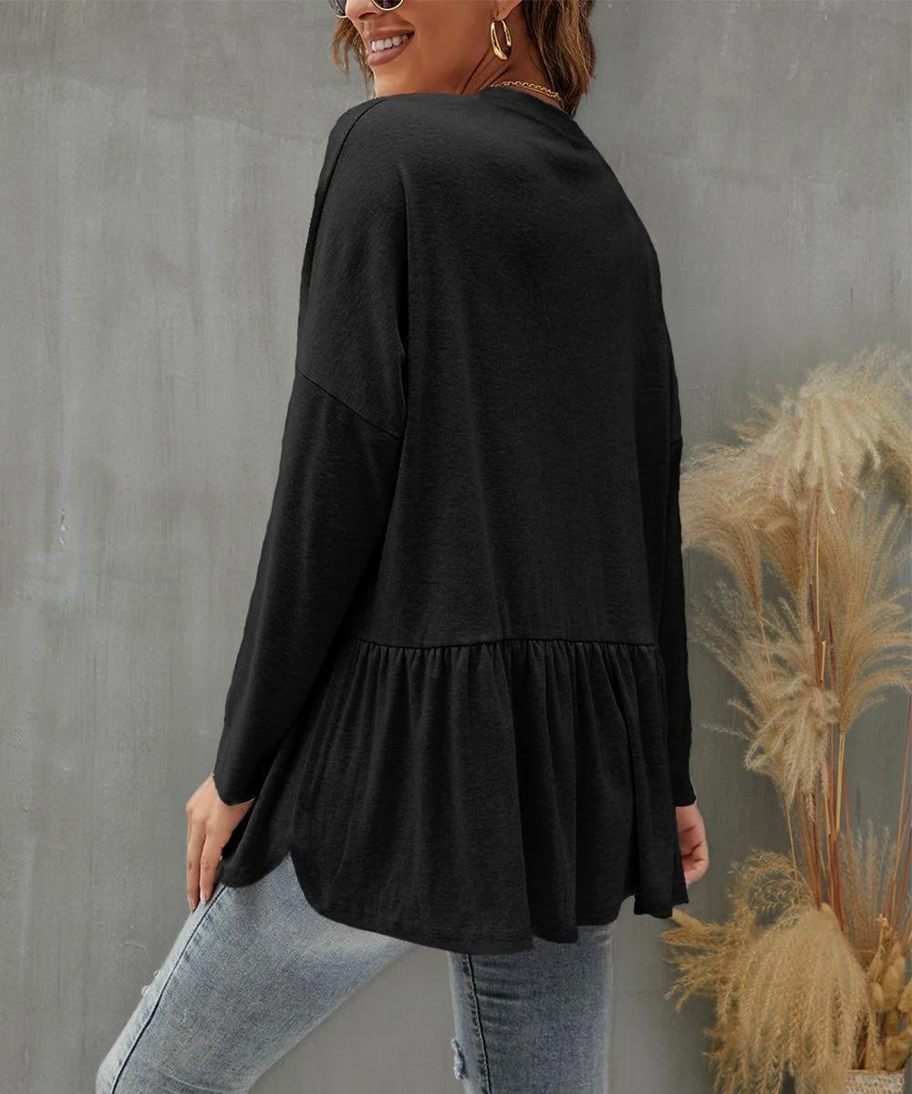 Plain Casual Crew Neck Loose Jacket