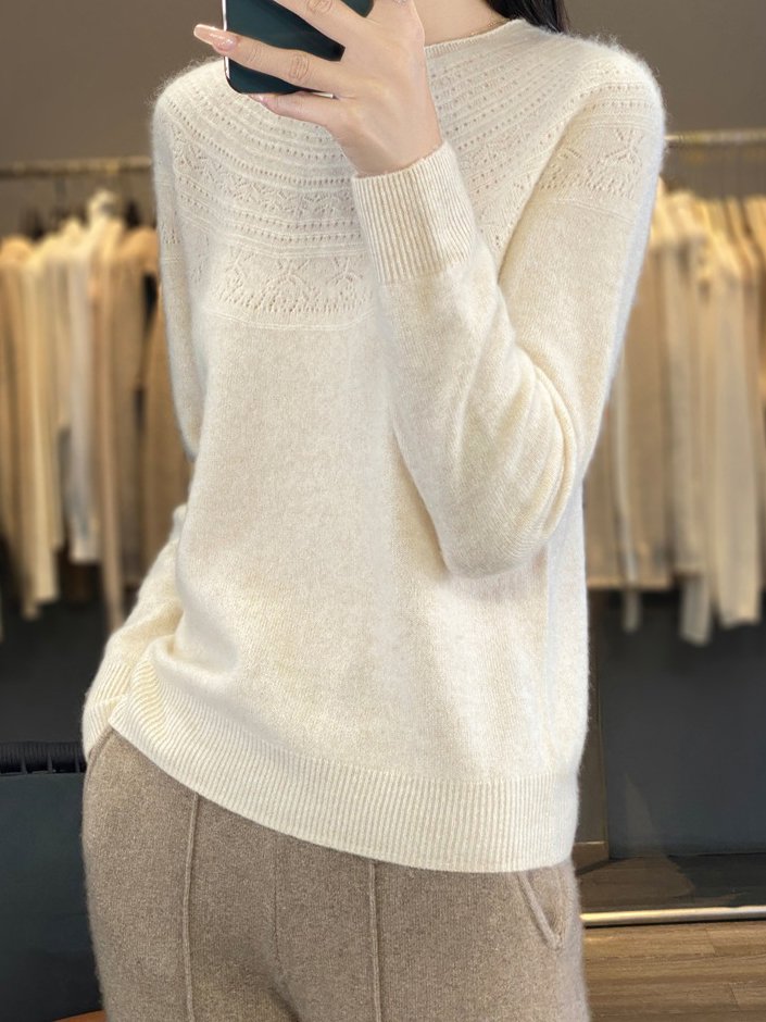 Crew Neck Wool/Knitting Casual Sweater