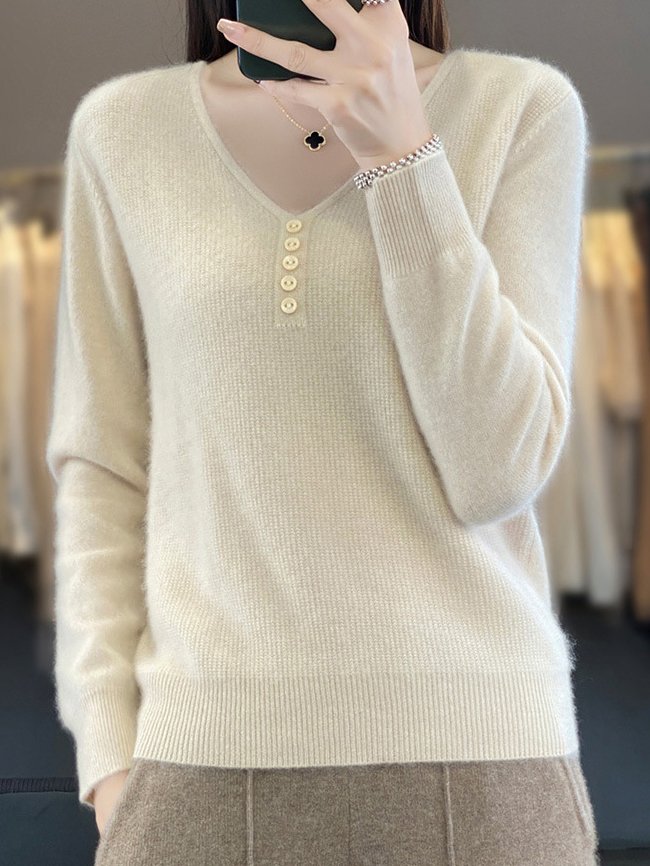 Buckle Casual Loose Sweater