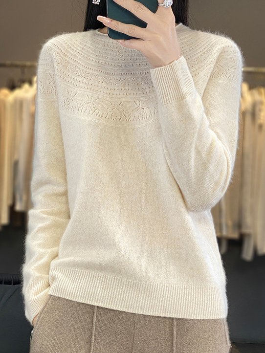 Crew Neck Wool/Knitting Casual Sweater