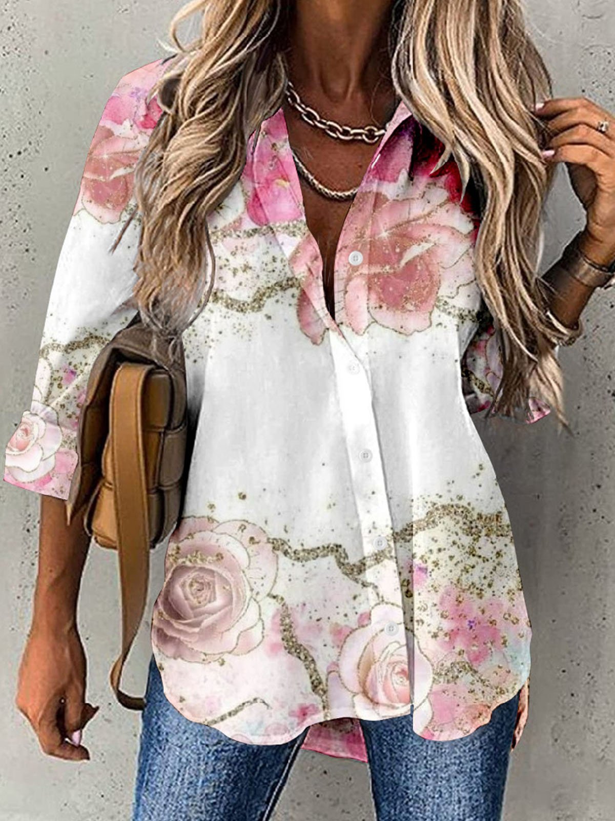 Loose Casual Floral Buttoned Shirt