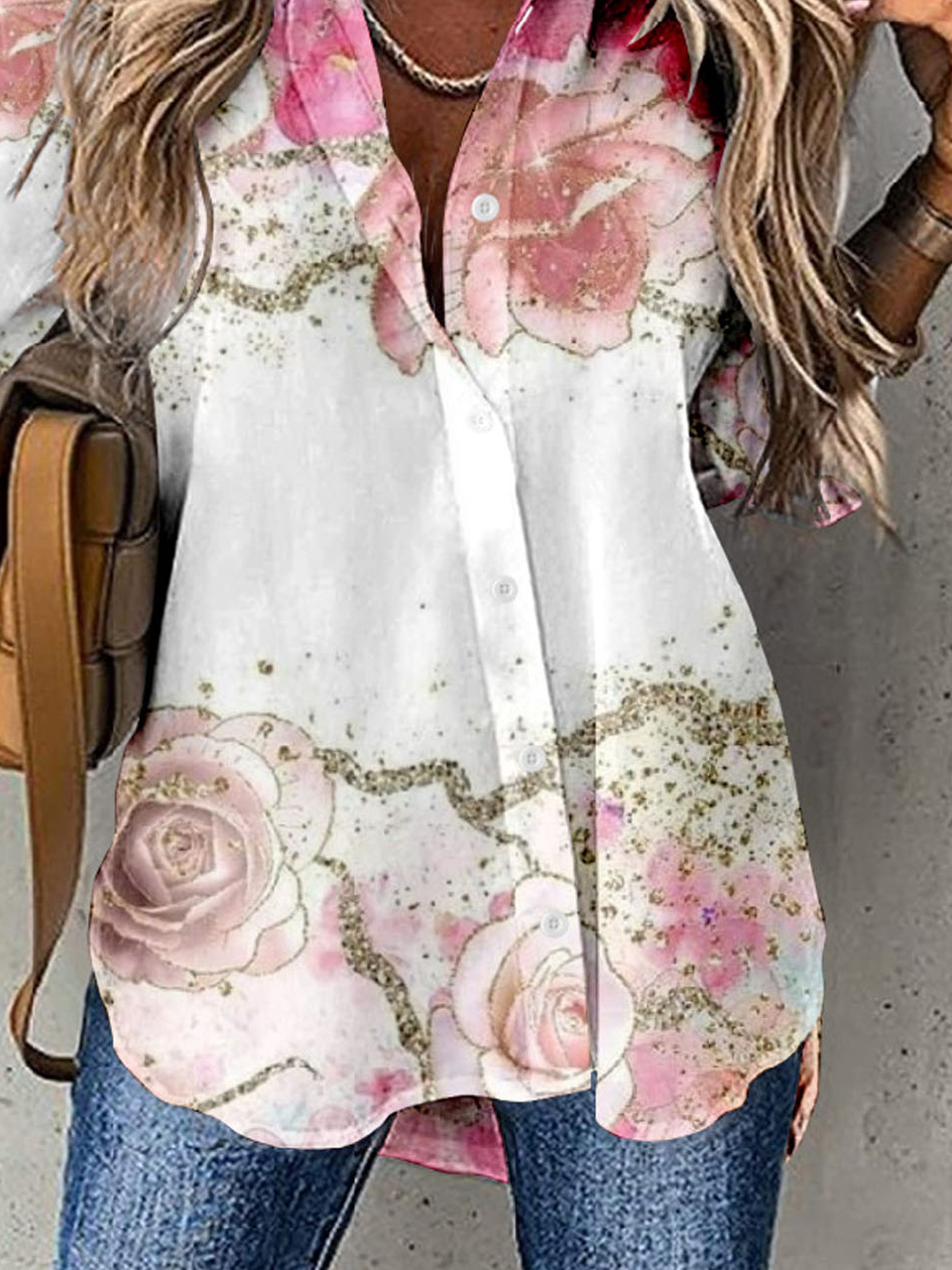 Loose Casual Floral Buttoned Shirt