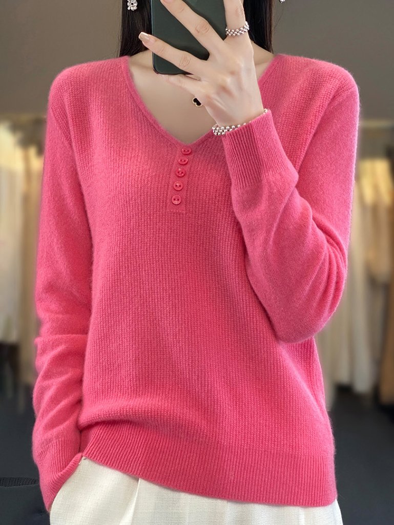 Buckle Casual Loose Sweater