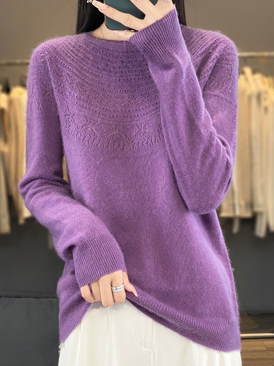 Crew Neck Wool/Knitting Casual Sweater