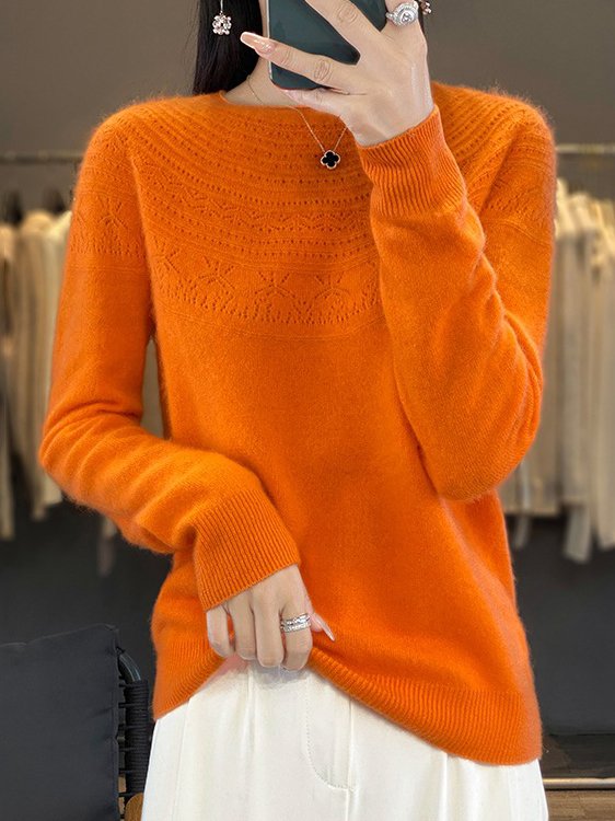 Crew Neck Wool/Knitting Casual Sweater