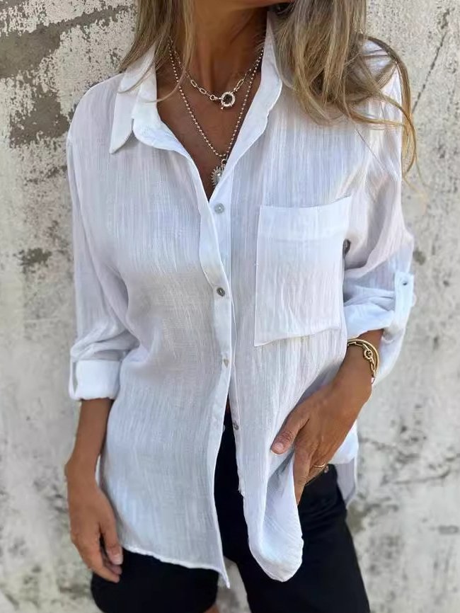 Loose Cotton Casual Shirt Collar Shirt