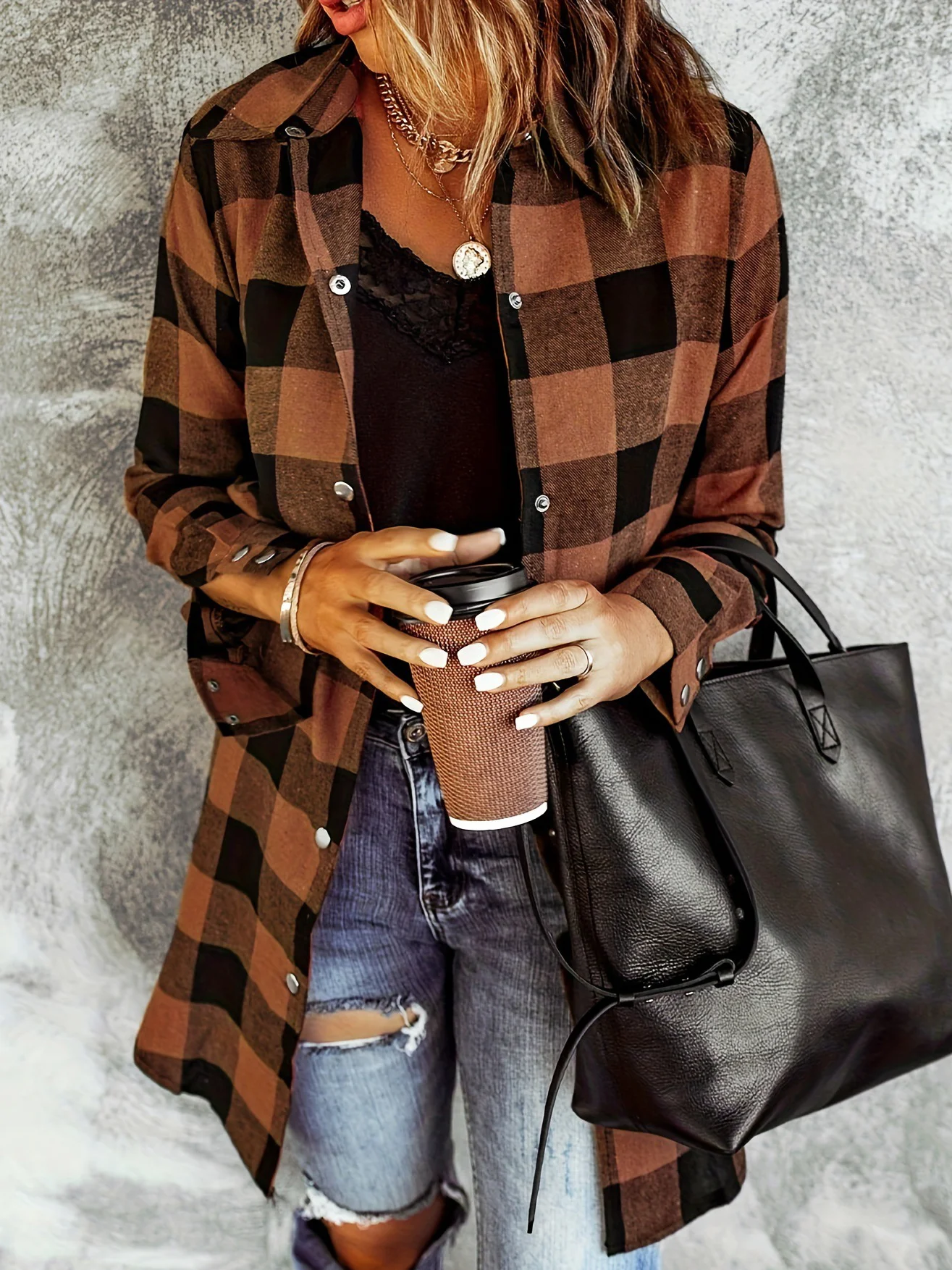 Cotton Loose Casual Plaid Shirt