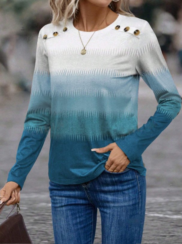 Jersey Abstract Casual Blouse