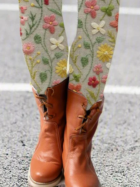 Floral Design Casual Leggings