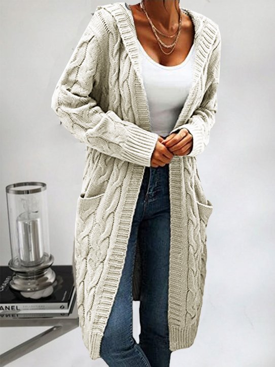 Casual Hoodie Loose Pocket Stitching Cardigan