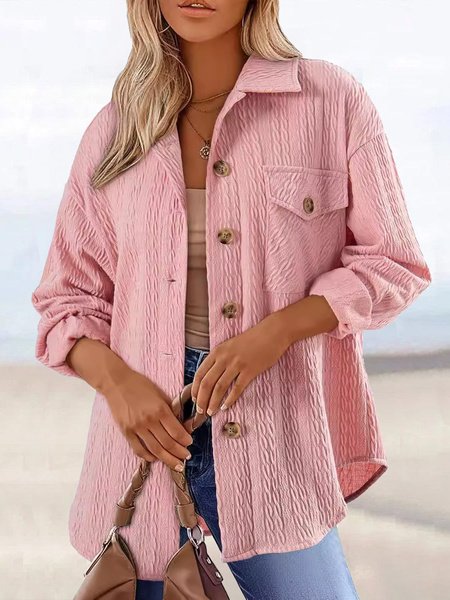 Casual Wrap Plain Buckle Jacket