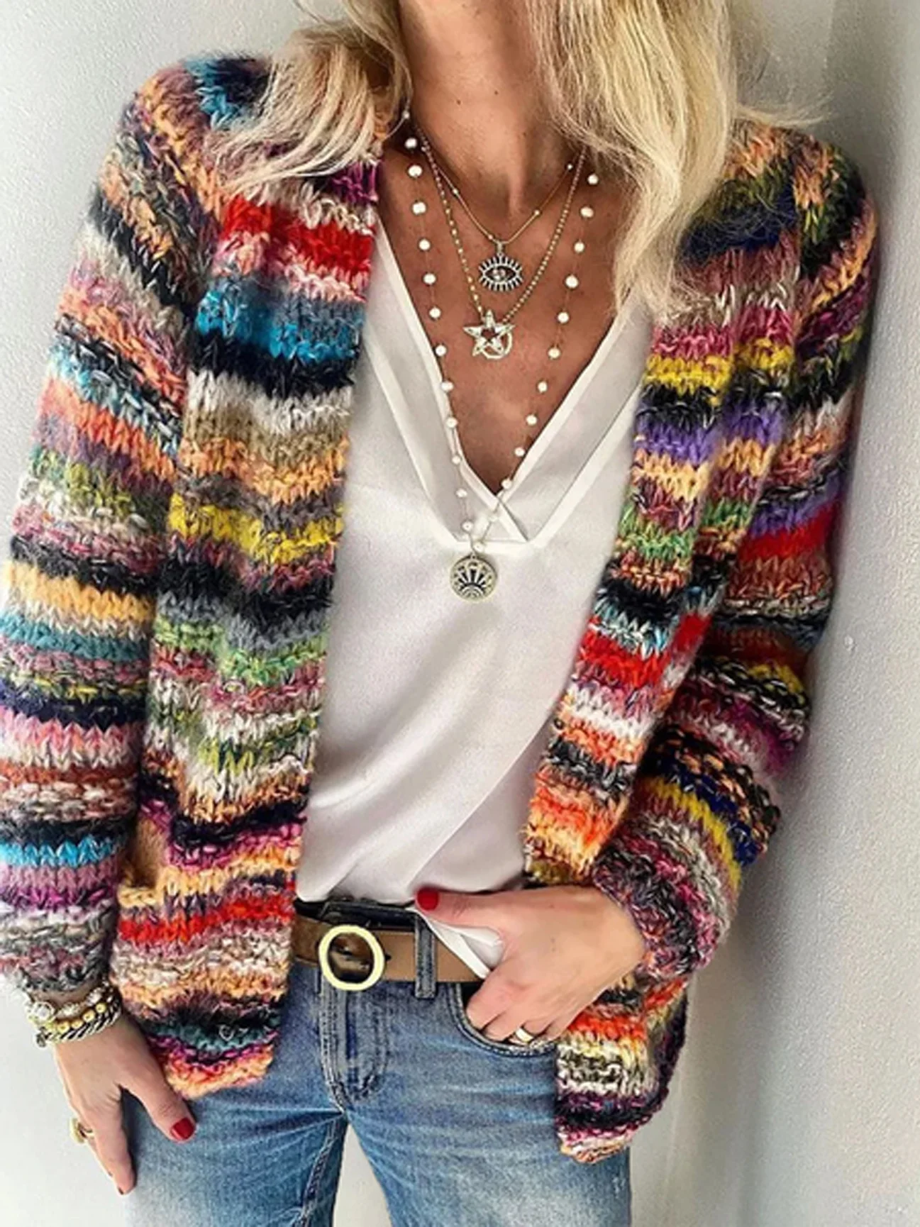 Casual Yarn/Wool Yarn Cardigan