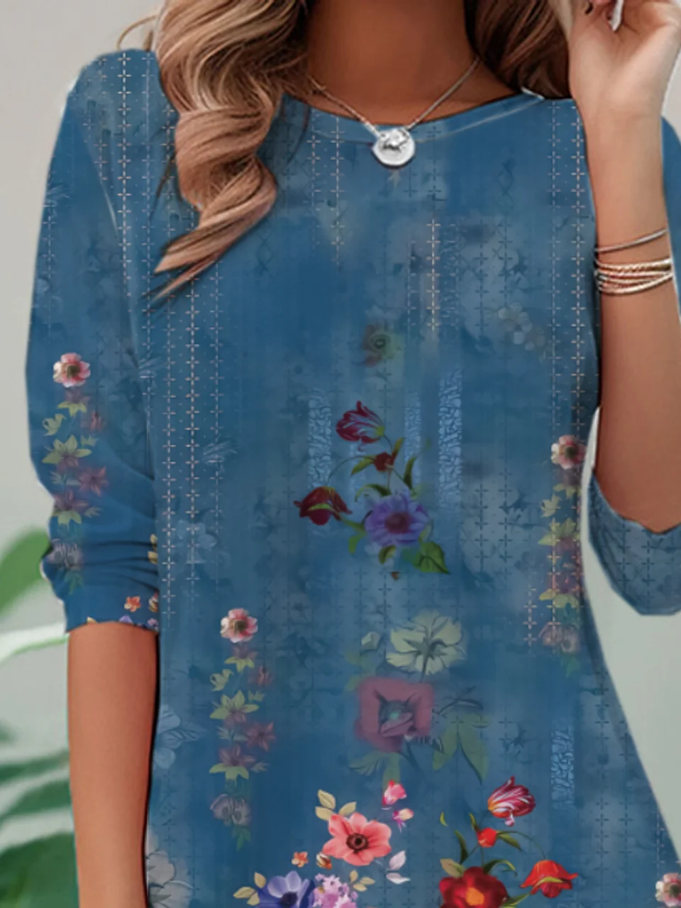 Jersey Floral Casual T-Shirt Early Autumn