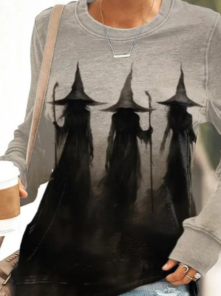 Halloween Crew Neck Casual Sweatshirt