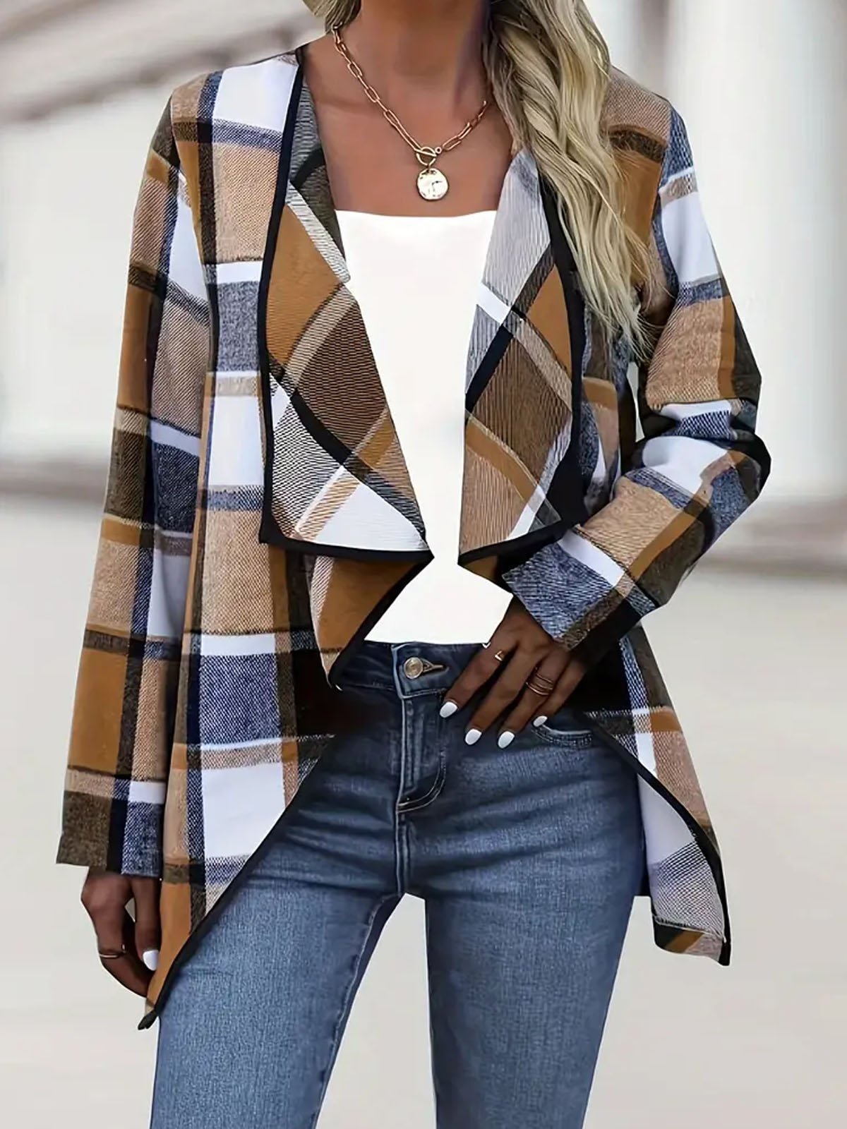 Plaid Loose Casual Jacket