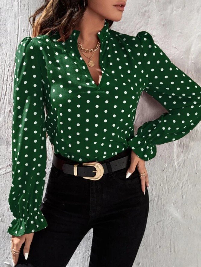 Polka Dots Casual Blouse