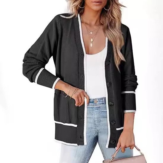 Wool/Knitting Casual Plain Buckle Cardigan