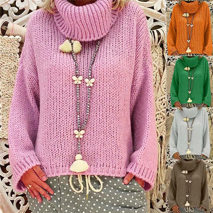 Yarn/Wool Yarn Plain Casual Sweater