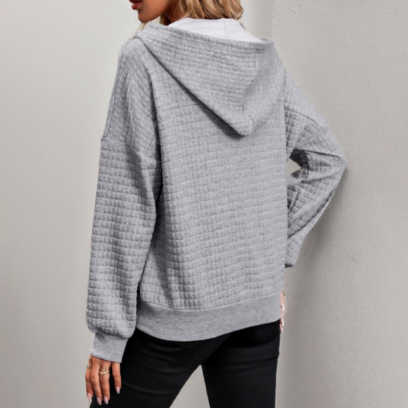 Loose Long Sleeve Plain Casual Hoodie