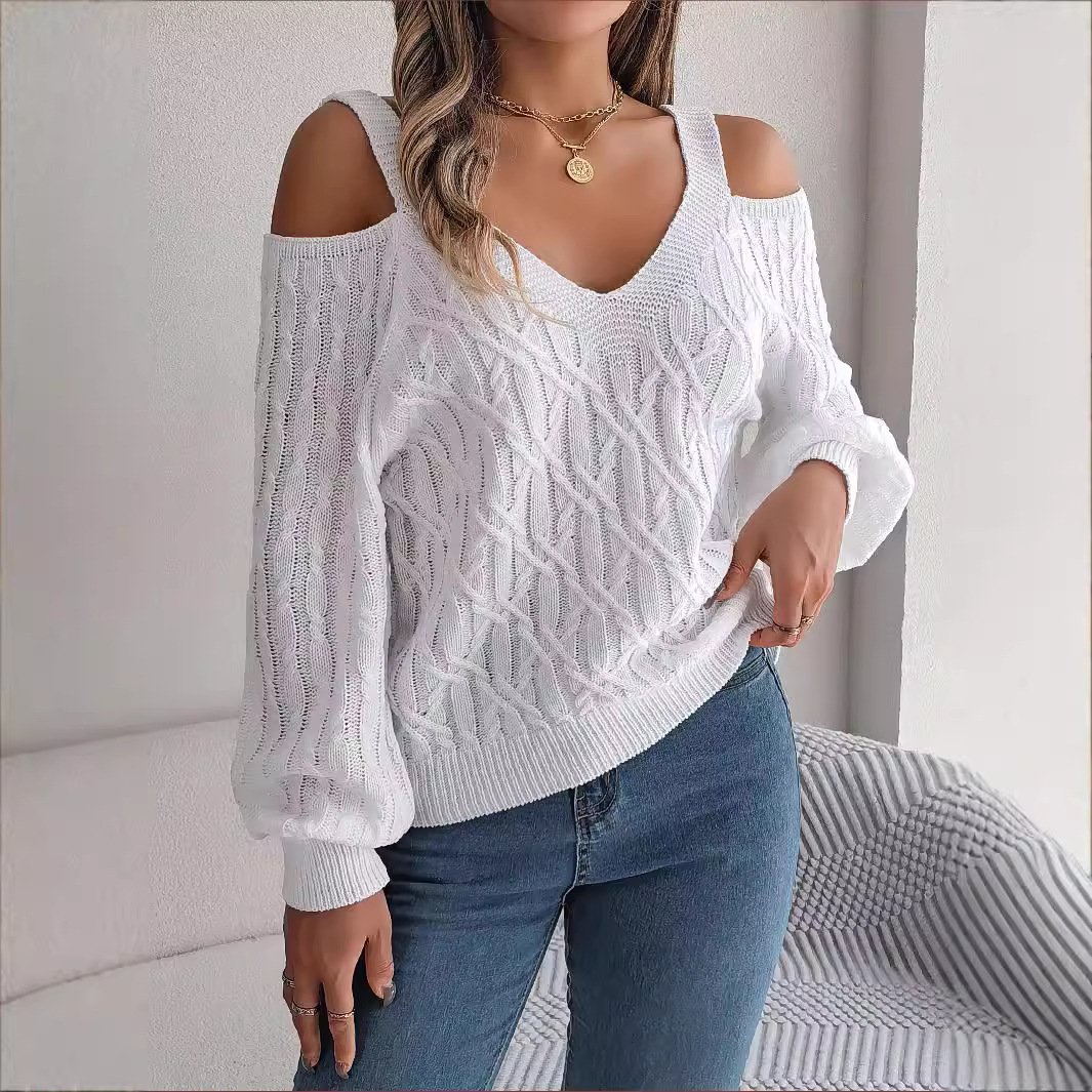 Casual Cold Shoulder Sweater