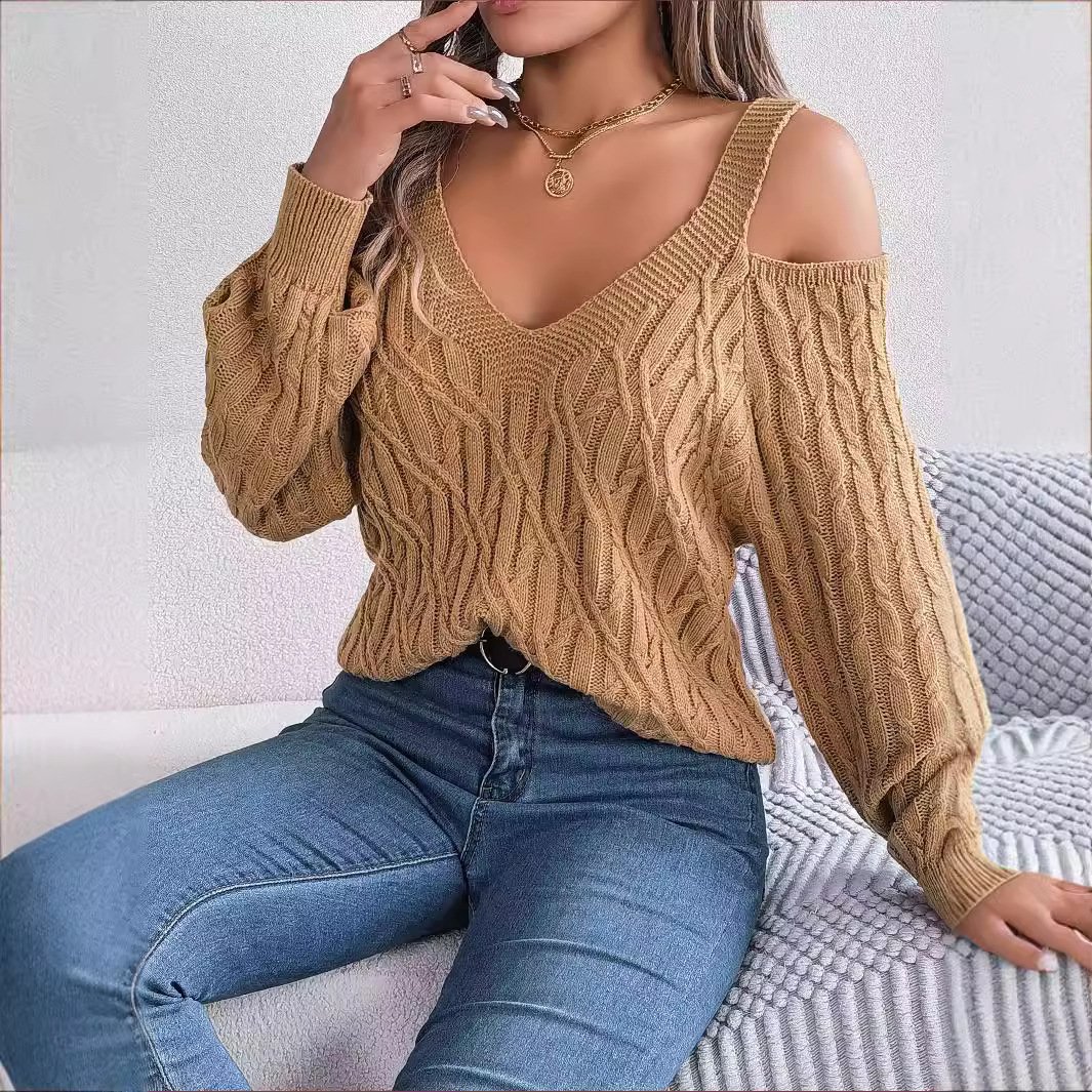 Casual Cold Shoulder Sweater