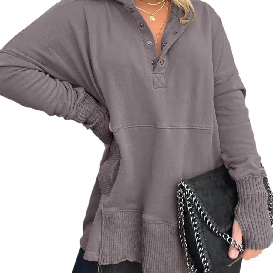 Plain Casual Loose Hoodie