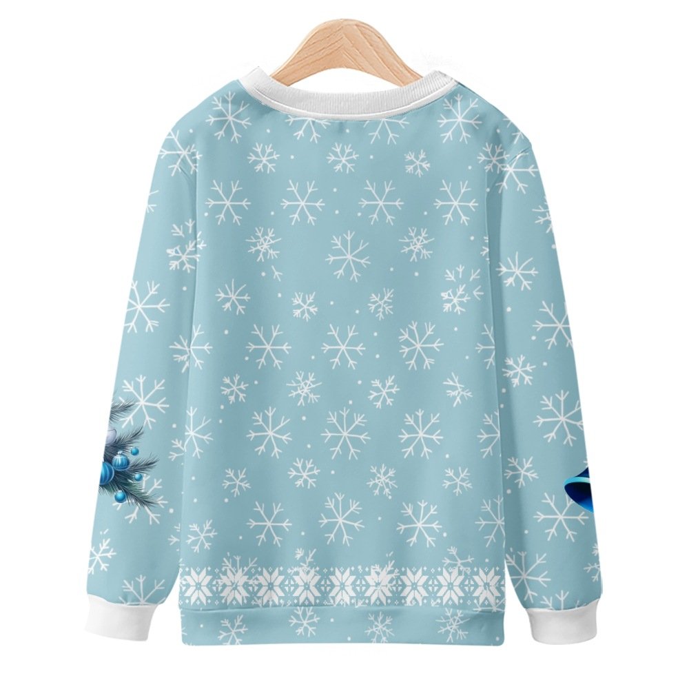 Santa Claus Crew Neck Casual Loose Snowflake Sweatshirt