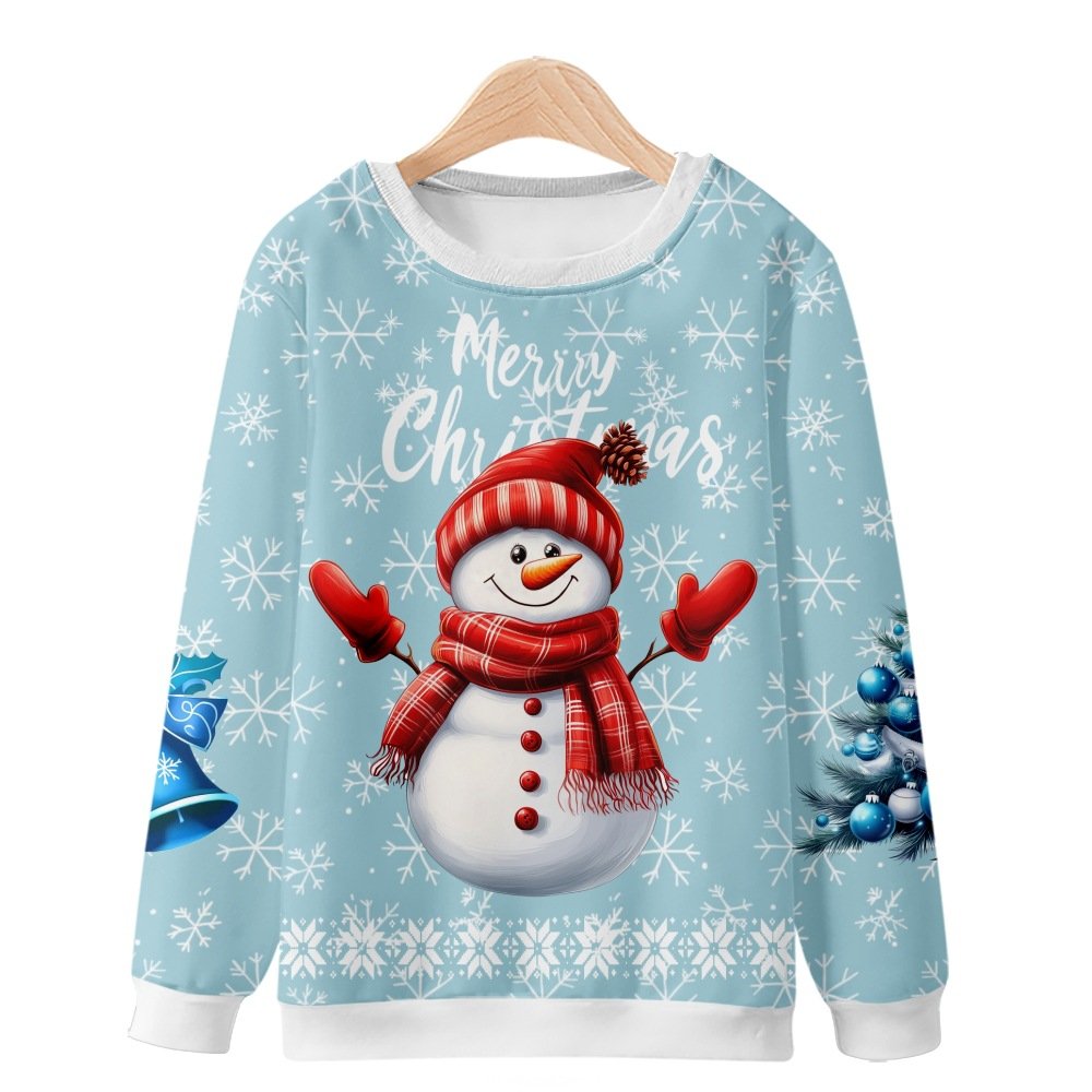 Santa Claus Crew Neck Casual Loose Snowflake Sweatshirt