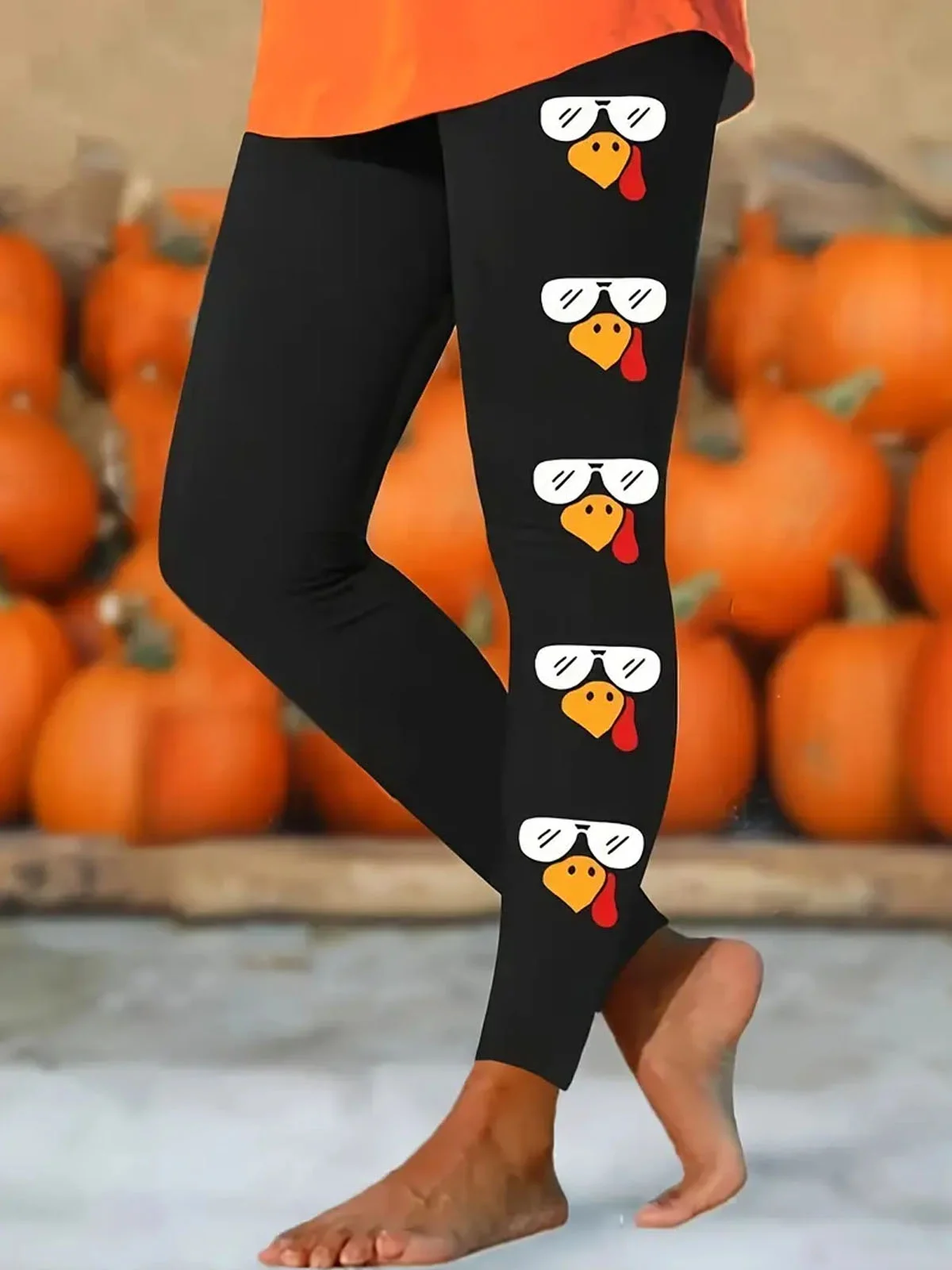 Thanksgiving turkey casual tight fitting women's leggings