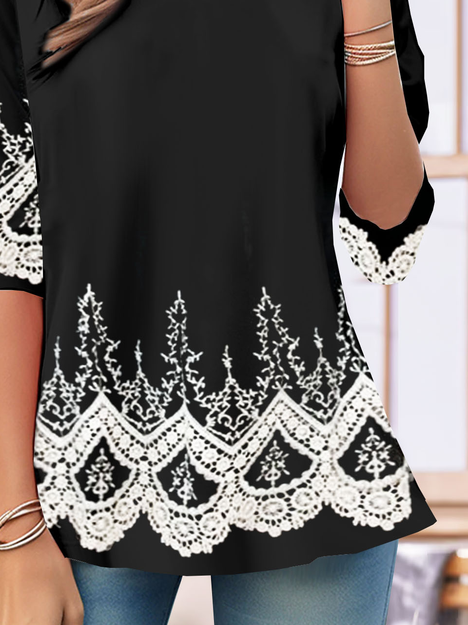 Ethnic pattern casual women's T-shirt