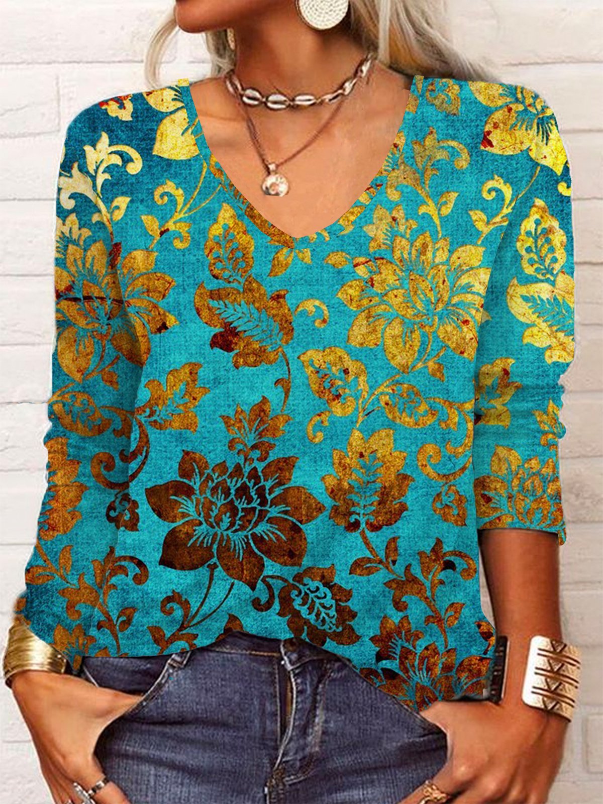 Hippie Loose Casual Floral T-Shirt