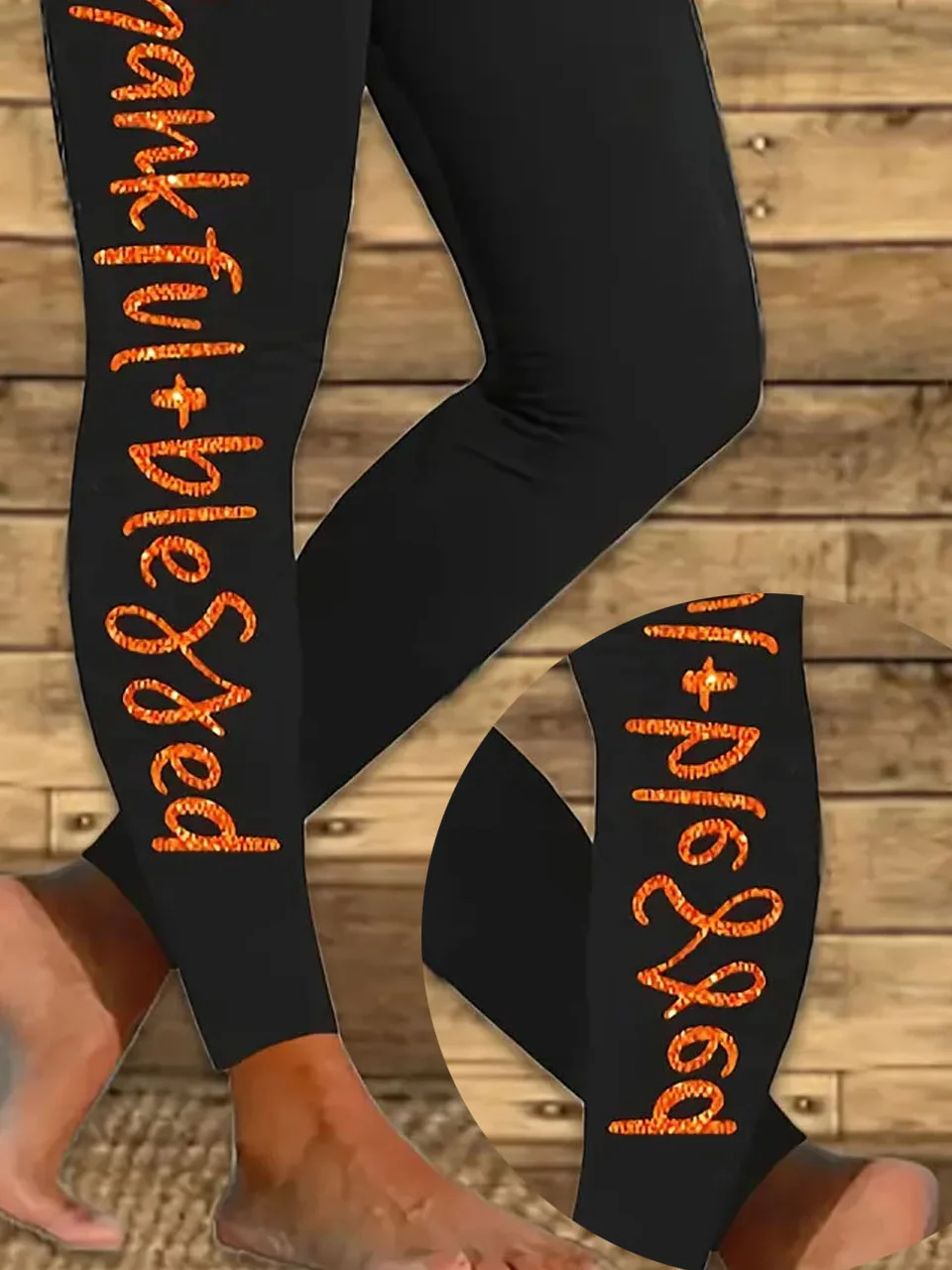 Halloween text letter casual tight fitting women's leggings