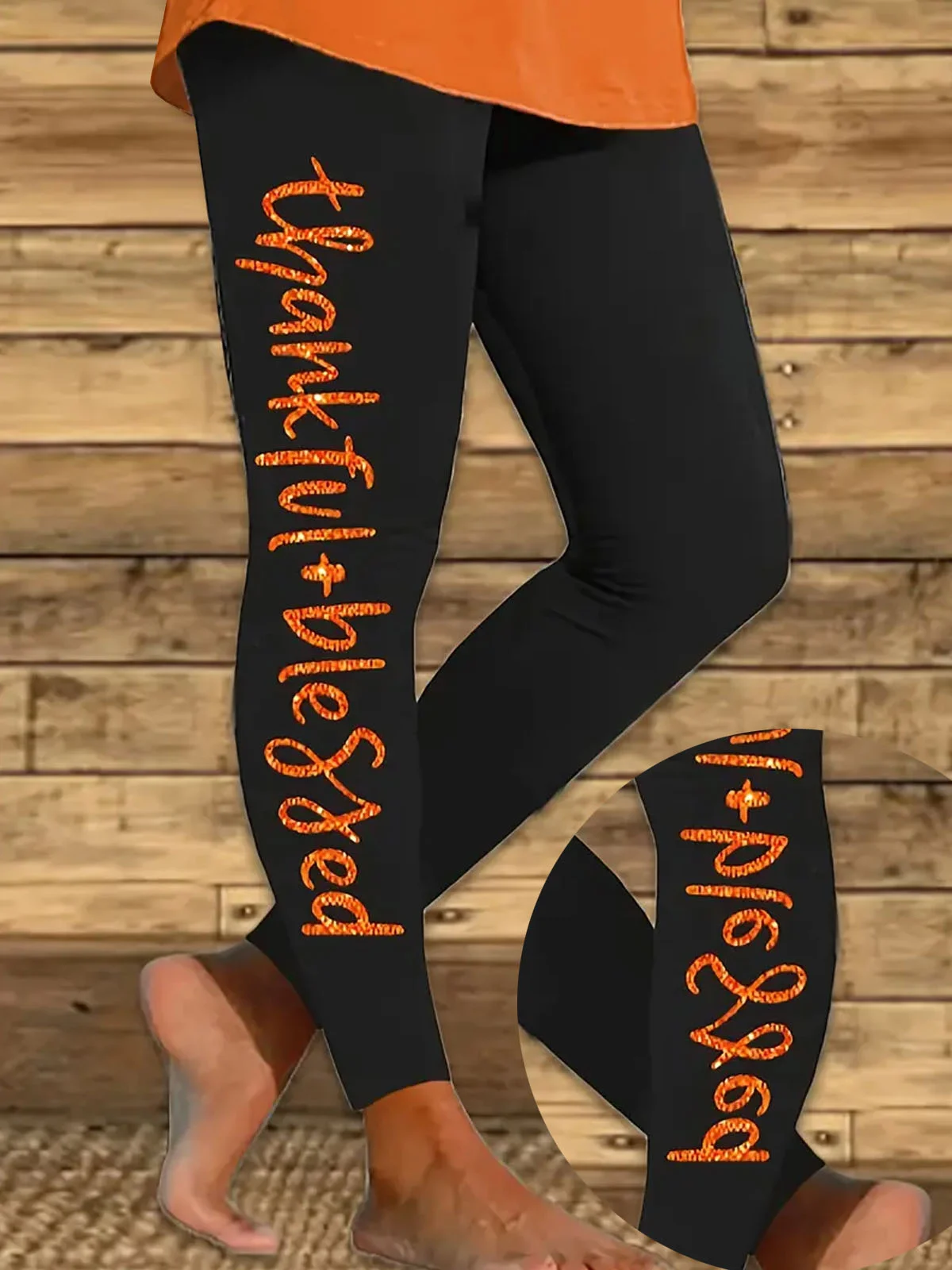 Halloween text letter casual tight fitting women's leggings