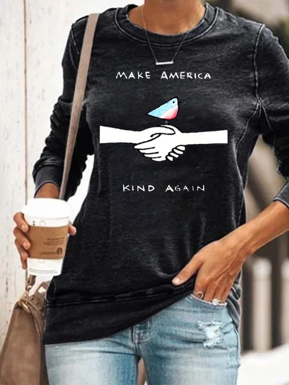 Women's Make America Kind Againd Printed Sweatshirt