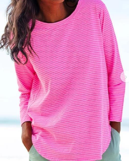 Crew Neck Jersey Casual Loose Blouse