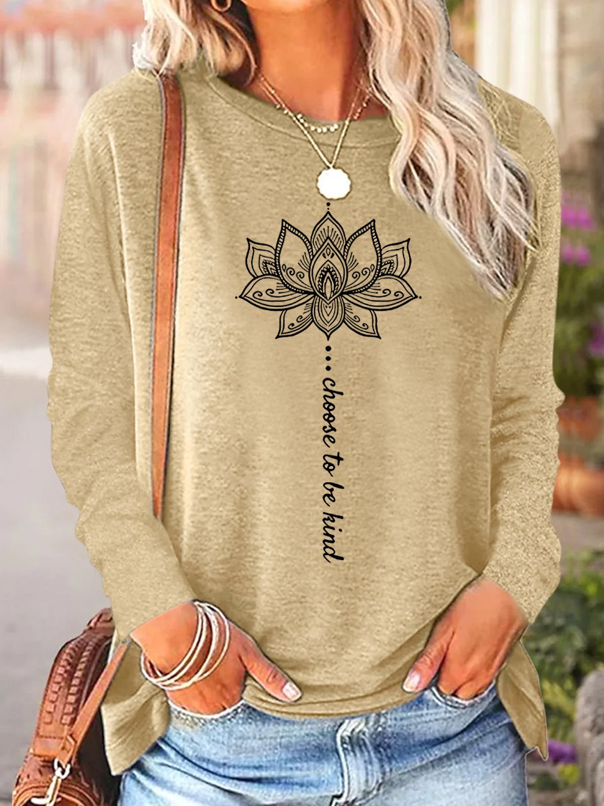 Hippie Loose Casual Text Letters Blouse