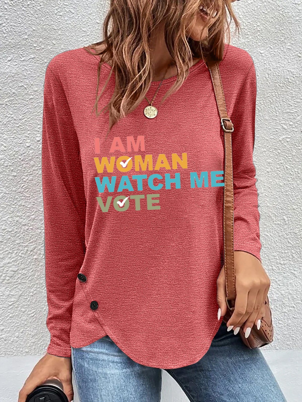 I Am Woman Watch Me Vote  Buckle T-Shirt