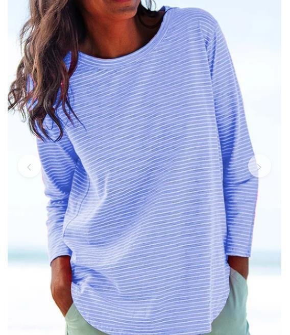 Crew Neck Jersey Casual Loose Blouse