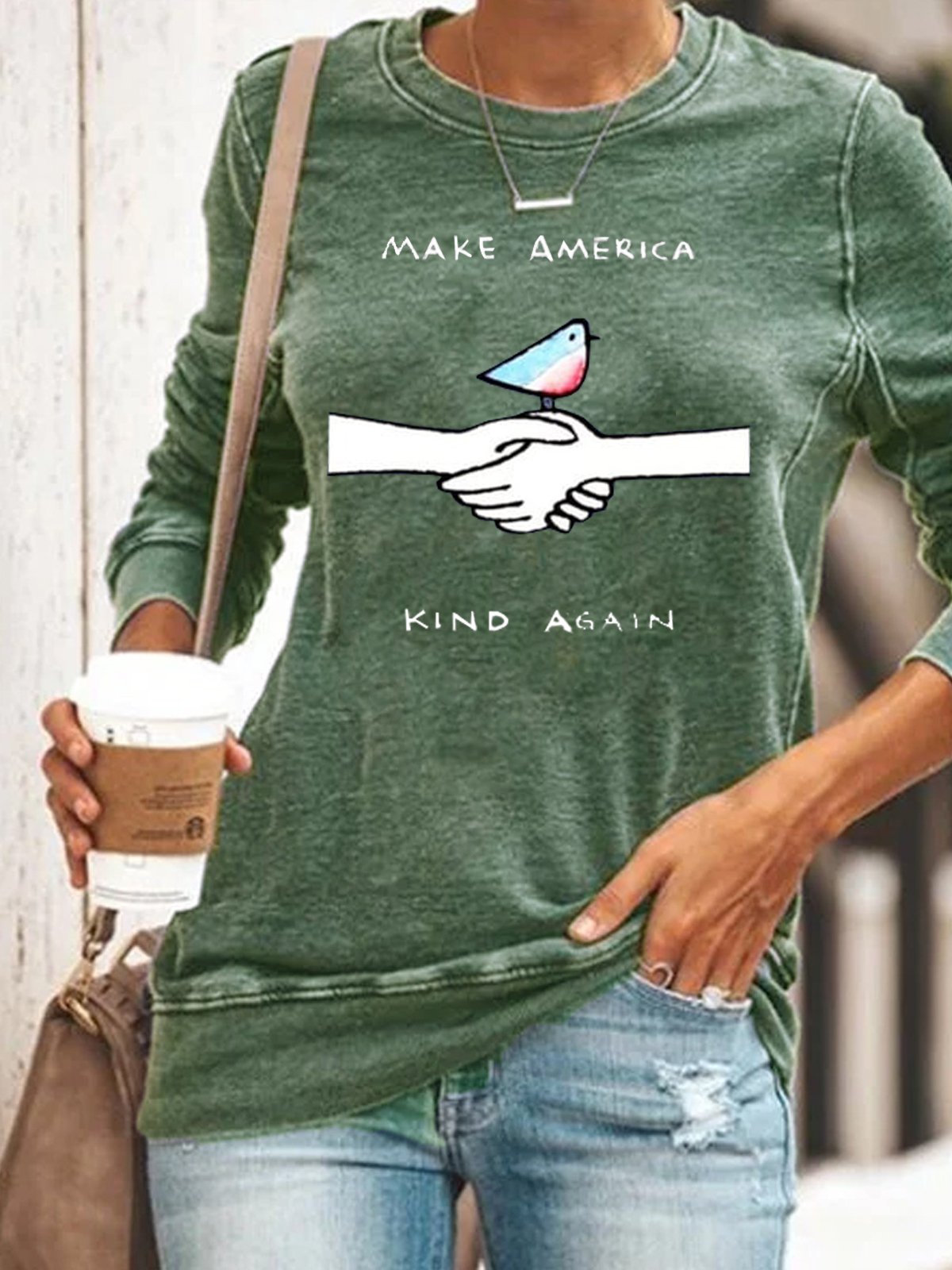 Women's Make America Kind Againd Printed Sweatshirt