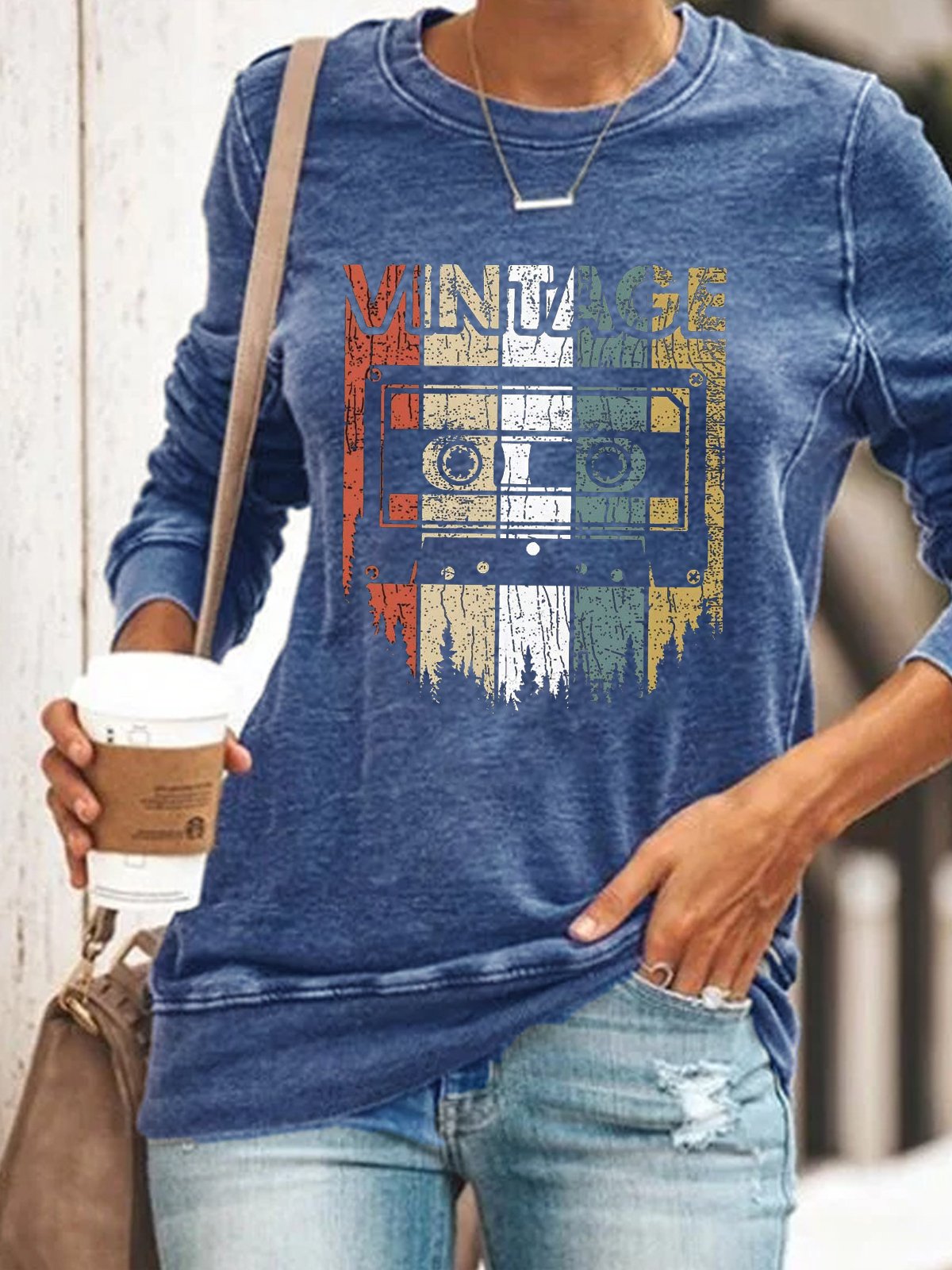 Loose Hippie Casual Crew Neck Sweatshirt