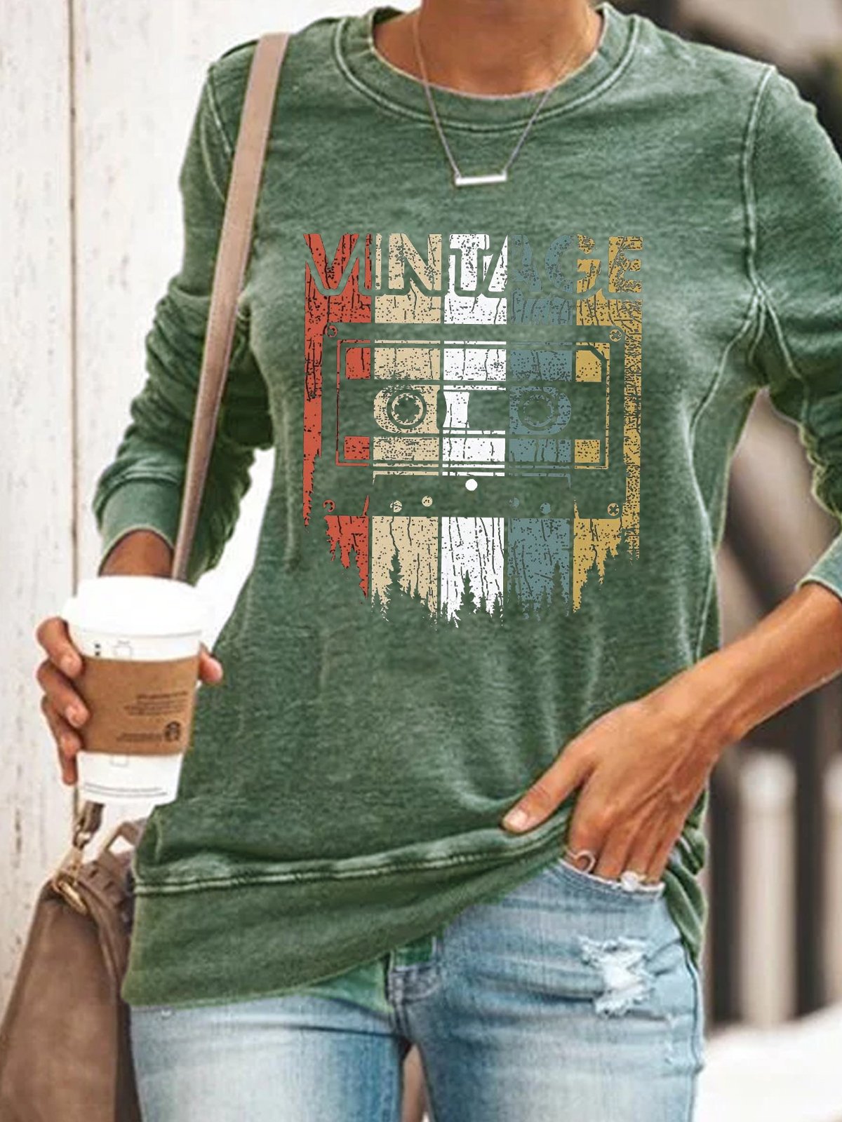 Loose Hippie Casual Crew Neck Sweatshirt