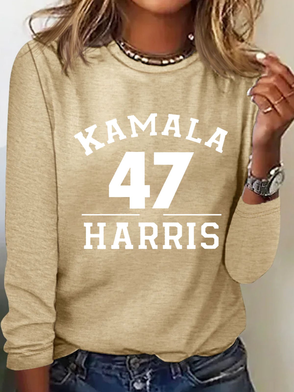 Kamala Harris 47 letter printed T-shirt