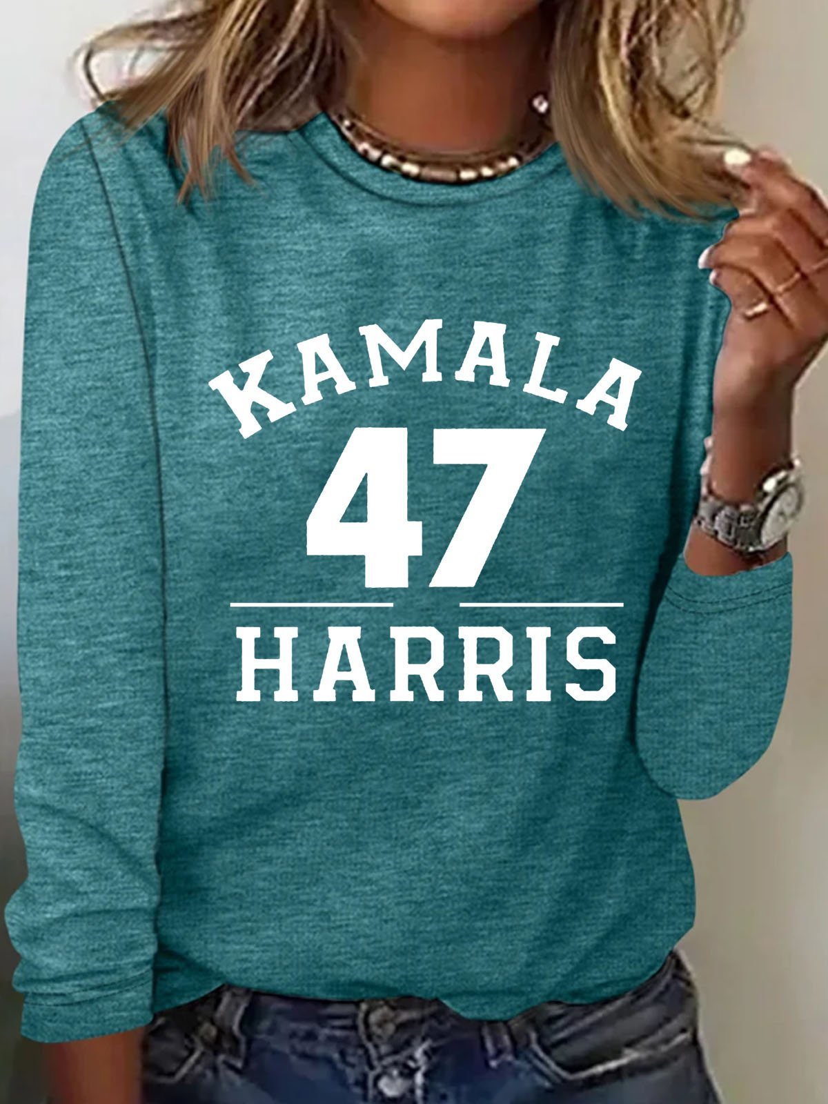 Kamala Harris 47 letter printed T-shirt