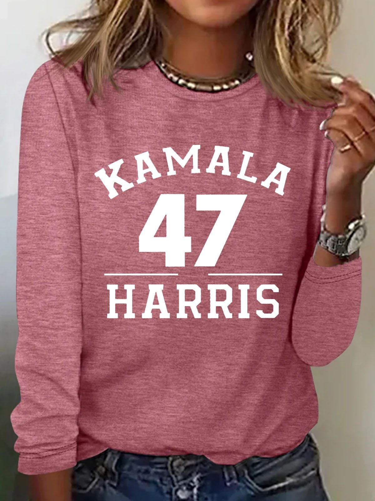 Kamala Harris 47 letter printed T-shirt