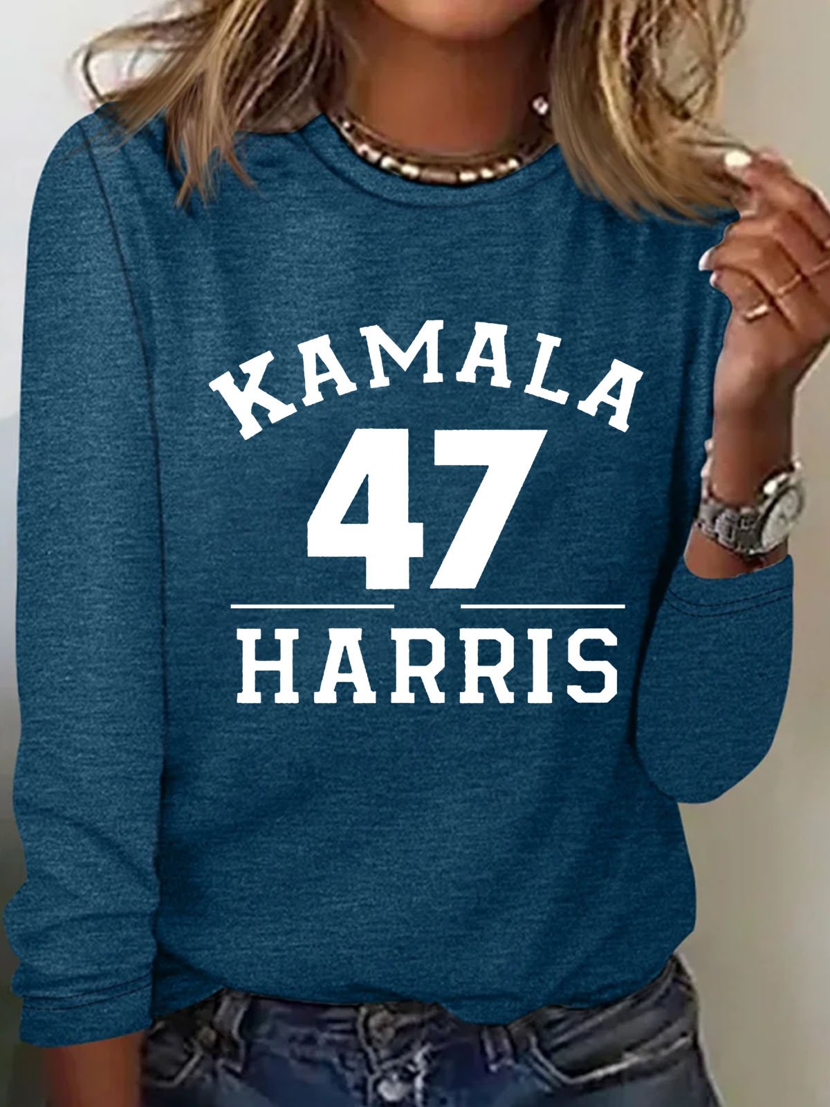 Kamala Harris 47 letter printed T-shirt