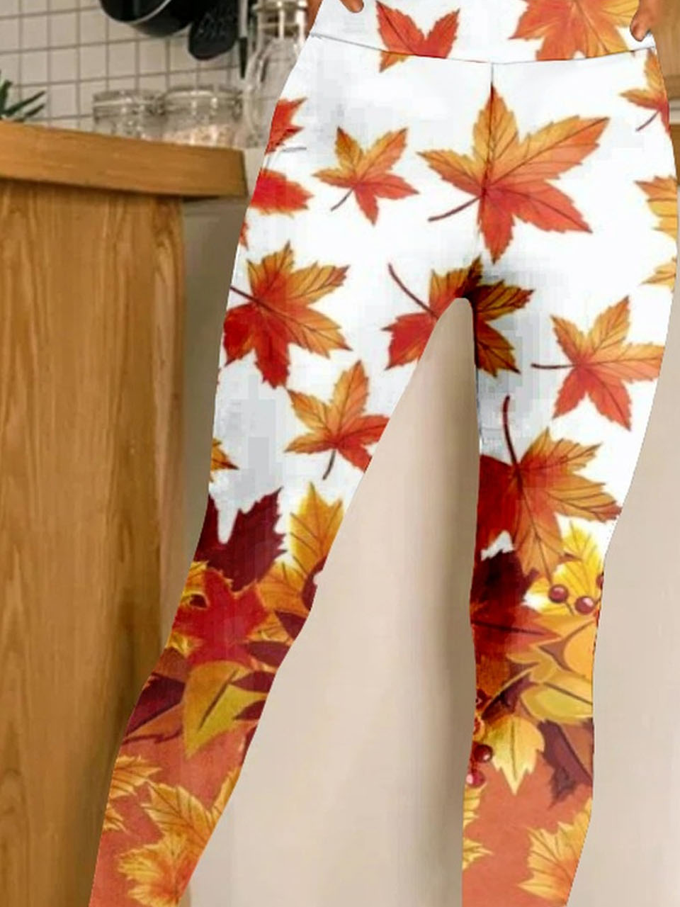 Maple Leaf Casual Tight Leggings