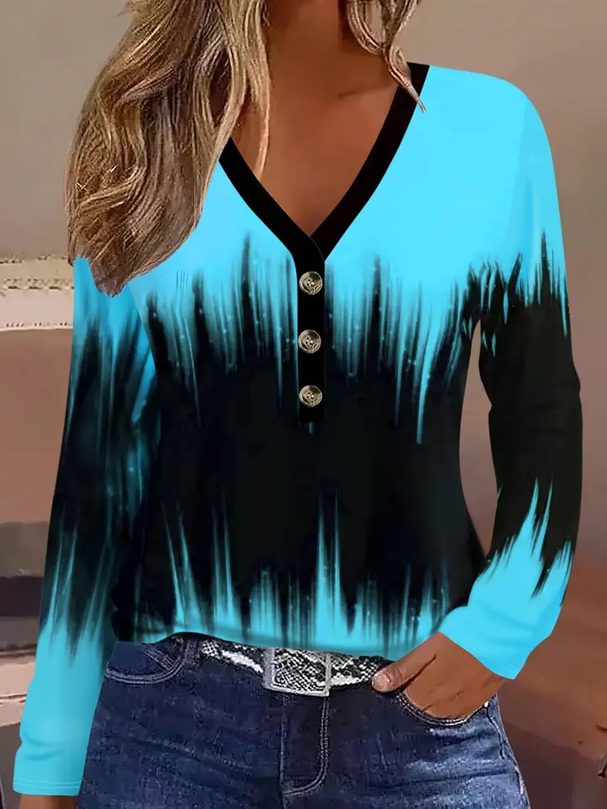 V Neck Loose Halloween Casual T-Shirt