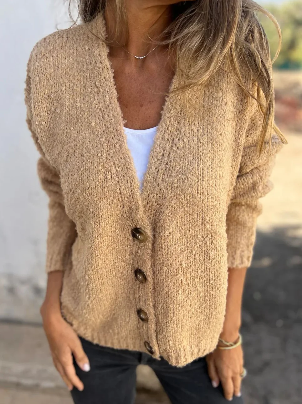 Yarn/Wool Yarn Casual Cardigan