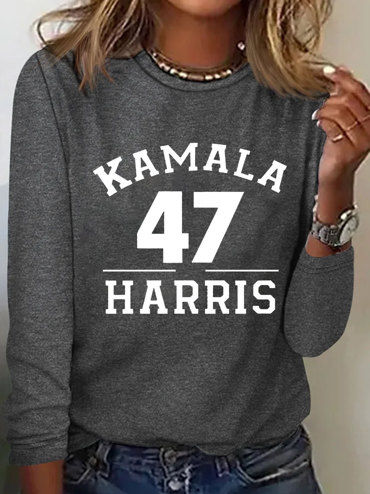 Kamala Harris 47 letter printed T-shirt