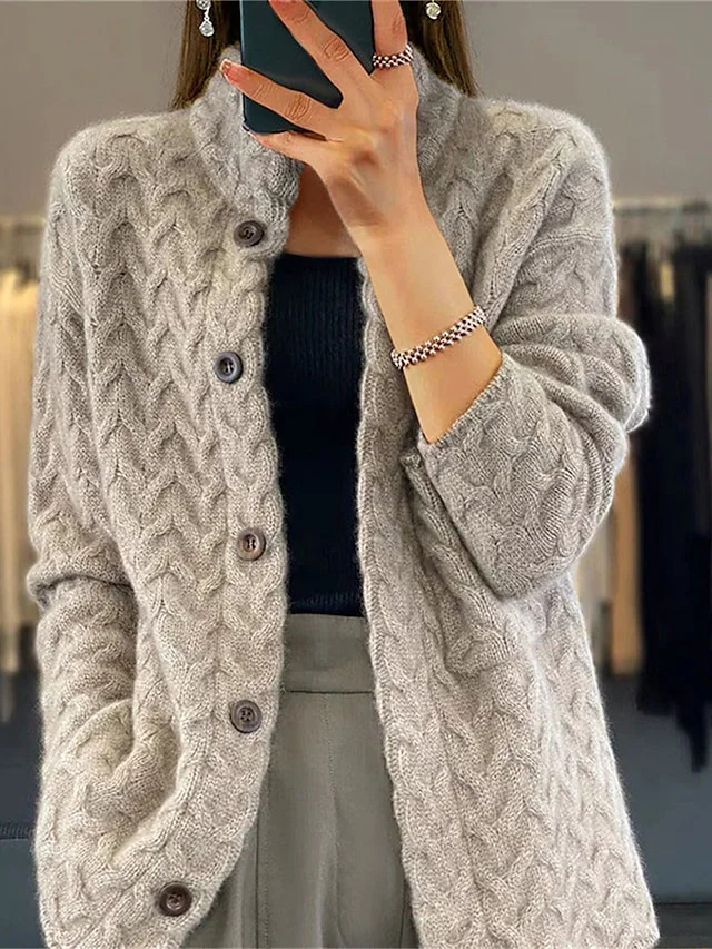 Loose Yarn/Wool Yarn Casual Cardigan